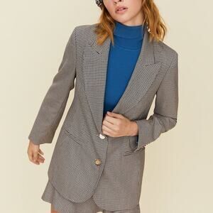 Aritzia Little Moon Houndstooth Academia Blazer